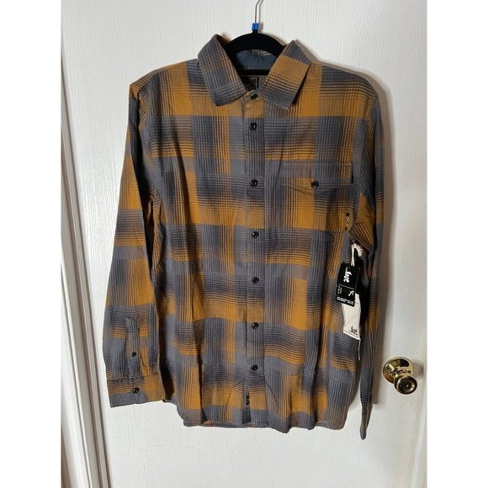 NWT Lost at Sea Long Sleeve Plaid Button Down Shirt 100% Cotton Size Small